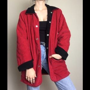 REVERSIBLE RED AND BLACK OVERSIZED JACKET